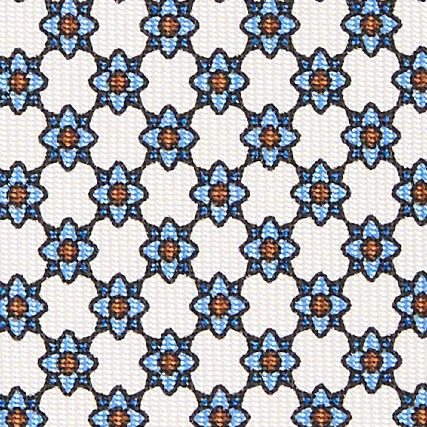 E.Marinella CRAVATTA SARTORIALE CLASSICA IN SETA BIANCA Microfantasia fiore Sale