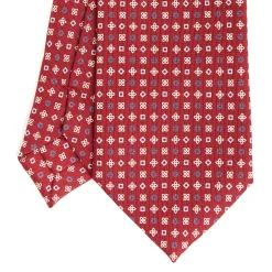 E.Marinella CRAVATTA SARTORIALE CLASSICA IN SETA BORDEAUX Microfantasia fiore