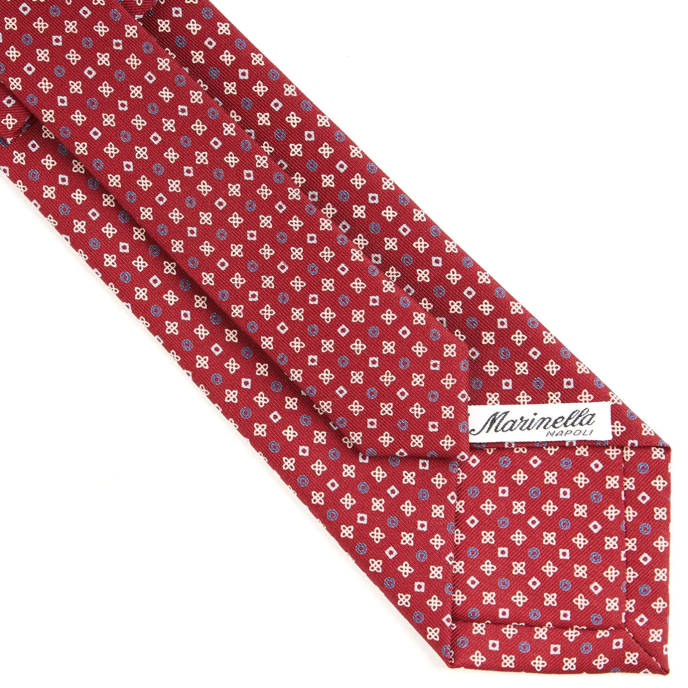 E.Marinella CRAVATTA SARTORIALE CLASSICA IN SETA BORDEAUX Microfantasia fiore