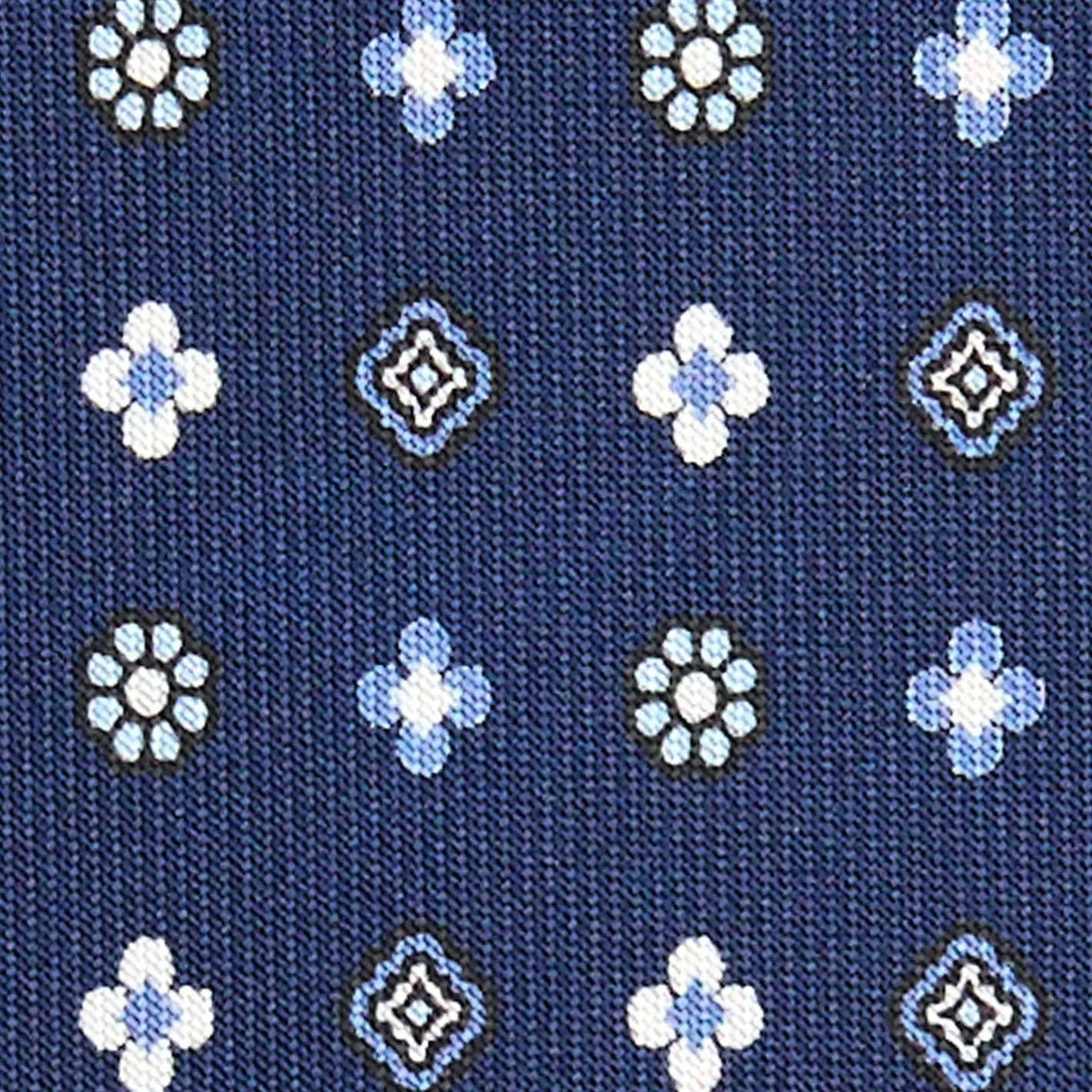 E.Marinella CRAVATTA SARTORIALE CLASSICA IN SETA BLU Microfantasia fiore Best