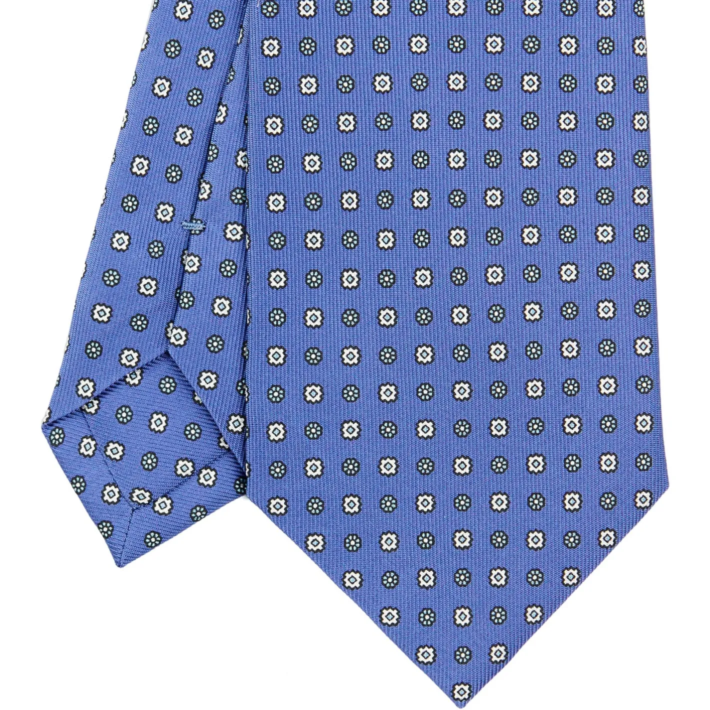 E.Marinella CRAVATTA SARTORIALE CLASSICA IN SETA AZZURRO POLVERE Microfantasia fiore Hot