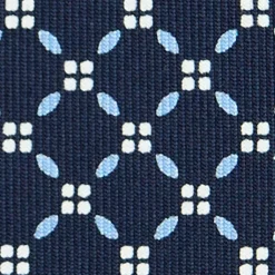 E.Marinella CRAVATTA SARTORIALE CLASSICA IN SETA BLU SCURO Microfantasia fiore Discount