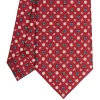 E.Marinella CRAVATTA SARTORIALE CLASSICA IN SETA BORDEAUX Microfantasia fiore New