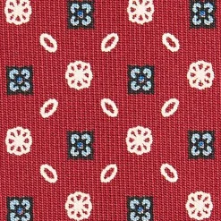 E.Marinella CRAVATTA SARTORIALE CLASSICA IN SETA BORDEAUX Microfantasia fiore New