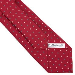 E.Marinella CRAVATTA SARTORIALE CLASSICA IN SETA BORDEAUX Microfantasia fiore Outlet