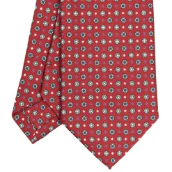 E.Marinella CRAVATTA SARTORIALE CLASSICA IN SETA BORDEAUX Microfantasia fiore Discount