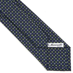 E.Marinella CRAVATTA SARTORIALE CLASSICA IN SETA BLU SCURO Microfantasia fiore Best
