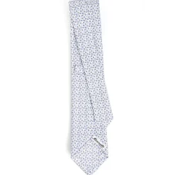 E.Marinella CRAVATTA SARTORIALE CLASSICA IN SETA BIANCA Microfantasia fiore Online