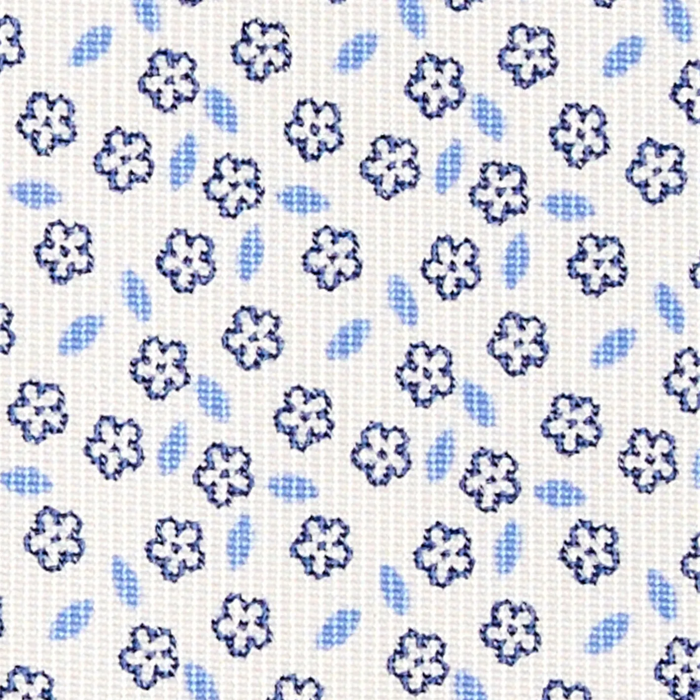 E.Marinella CRAVATTA SARTORIALE CLASSICA IN SETA BIANCA Microfantasia fiore Online