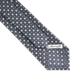 E.Marinella CRAVATTA SARTORIALE CLASSICA IN SETA GRIGIO SCURO Microfantasia fiore Sale