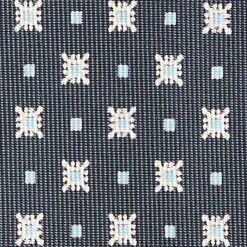 E.Marinella CRAVATTA SARTORIALE CLASSICA IN SETA GRIGIO SCURO Microfantasia fiore Sale