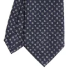 E.Marinella CRAVATTA SARTORIALE CLASSICA IN SETA BLU SCURO Microfantasia fiore Online