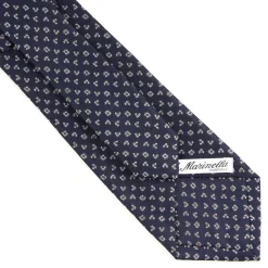 E.Marinella CRAVATTA SARTORIALE CLASSICA IN SETA BLU SCURO Microfantasia fiore Online