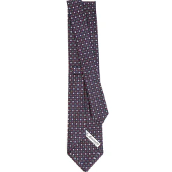 E.Marinella CRAVATTA SARTORIALE CLASSICA IN SETA BLU SCURO Microfantasia fiore Clearance