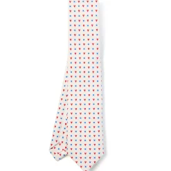 E.Marinella CRAVATTA SARTORIALE CLASSICA IN SETA BIANCA Collezione san valentino Best