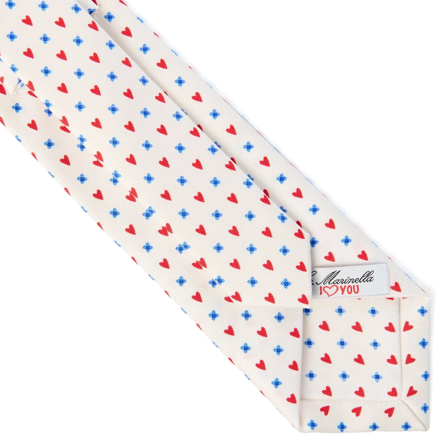 E.Marinella CRAVATTA SARTORIALE CLASSICA IN SETA BIANCA Collezione san valentino Best