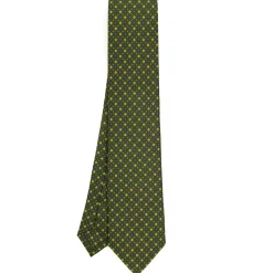 E.Marinella CRAVATTA SARTORIALE CLASSICA IN SETA VERDE OLIVA Microfantasia fiore Online