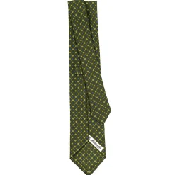 E.Marinella CRAVATTA SARTORIALE CLASSICA IN SETA VERDE OLIVA Microfantasia fiore Online