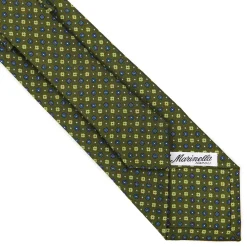 E.Marinella CRAVATTA SARTORIALE CLASSICA IN SETA VERDE OLIVA Microfantasia fiore Online