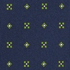 E.Marinella CRAVATTA SARTORIALE CLASSICA IN SETA BLU SCURO Microfantasia fiore Best