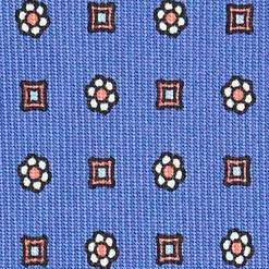 E.Marinella CRAVATTA SARTORIALE CLASSICA IN SETA AZZURRO POLVERE Microfantasia fiore Outlet