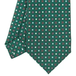 E.Marinella CRAVATTA SARTORIALE CLASSICA IN SETA VERDE OLIVA Microfantasia fiore Online