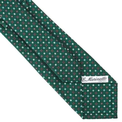 E.Marinella CRAVATTA SARTORIALE CLASSICA IN SETA VERDE OLIVA Microfantasia fiore Online