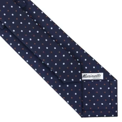 E.Marinella CRAVATTA SARTORIALE CLASSICA IN SETA BLU SCURO Microfantasia fiore Sale