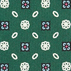 E.Marinella CRAVATTA SARTORIALE CLASSICA IN SETA VERDE SCURO Microfantasia fiore Clearance
