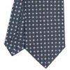 E.Marinella CRAVATTA SARTORIALE CLASSICA IN SETA GRIGIO SCURO Microfantasia fiore Outlet