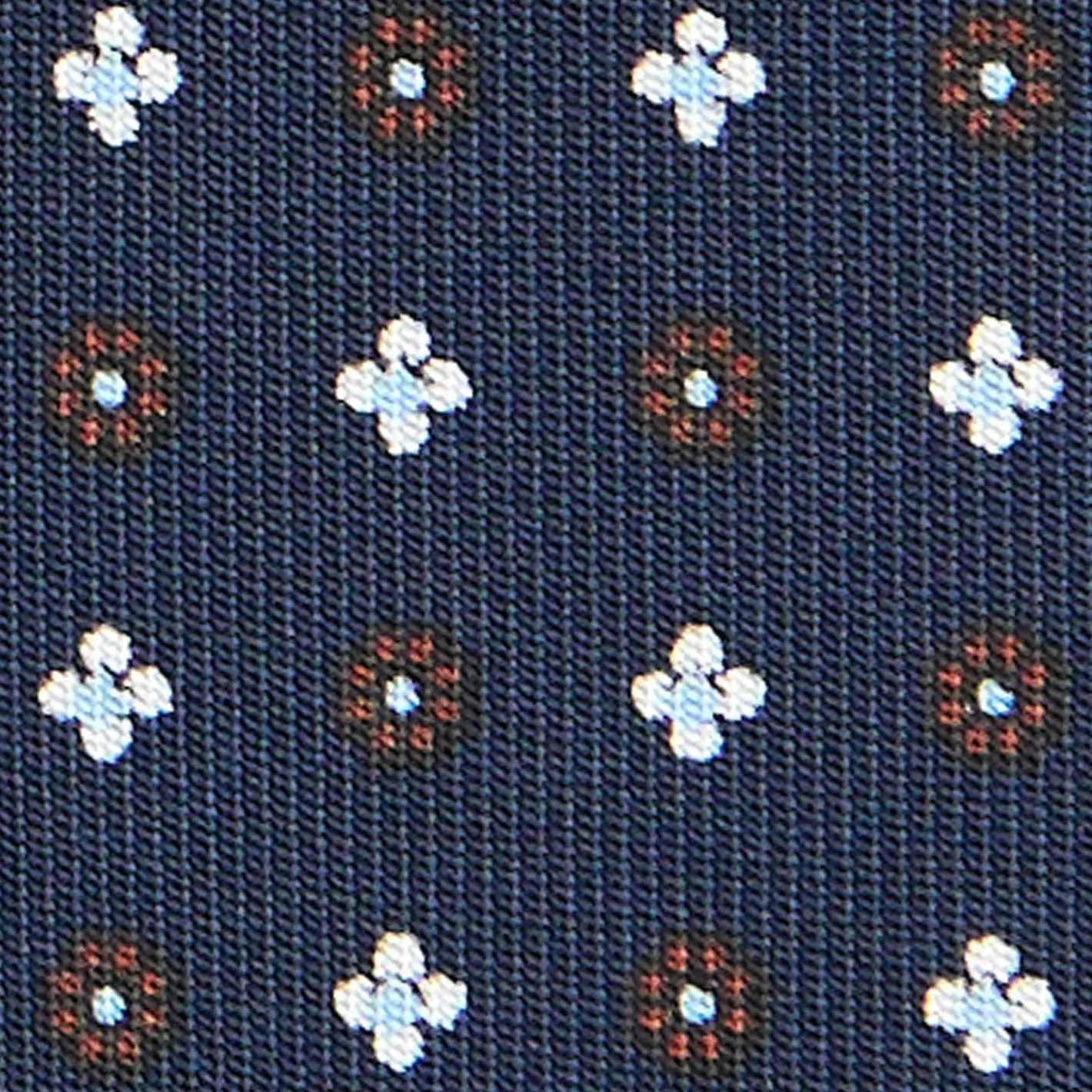 E.Marinella CRAVATTA SARTORIALE CLASSICA IN SETA BLU SCURO Microfantasia fiore Hot