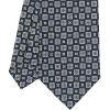 E.Marinella CRAVATTA SARTORIALE CLASSICA IN SETA BLU SCURO Microfantasia fiore Sale