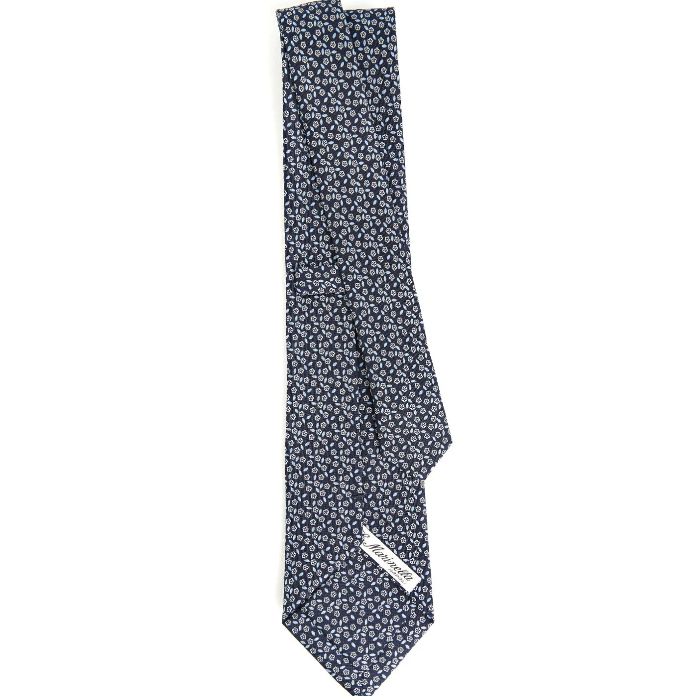 E.Marinella CRAVATTA SARTORIALE CLASSICA IN SETA BLU SCURO Microfantasia fiore Online