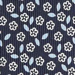 E.Marinella CRAVATTA SARTORIALE CLASSICA IN SETA BLU SCURO Microfantasia fiore Online