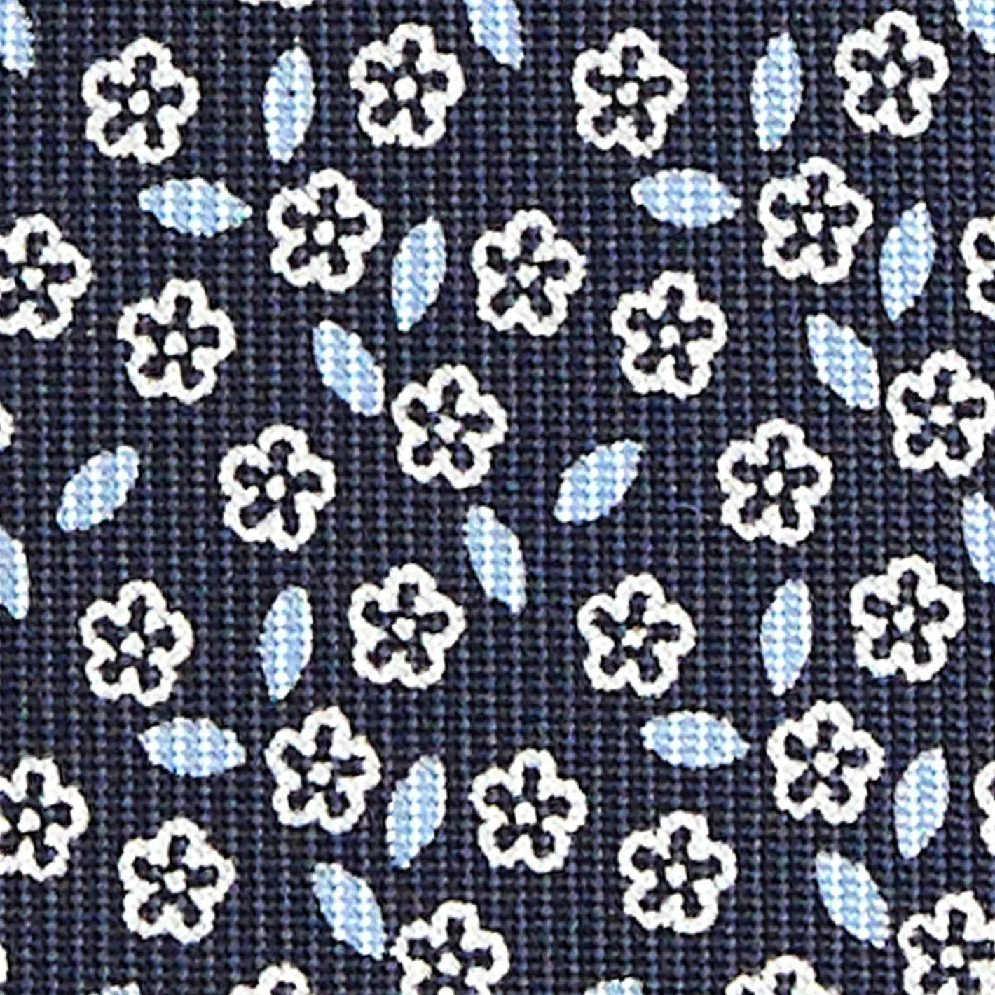 E.Marinella CRAVATTA SARTORIALE CLASSICA IN SETA BLU SCURO Microfantasia fiore Online