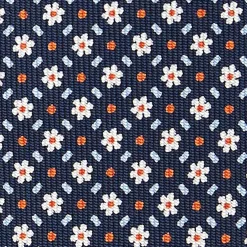 E.Marinella CRAVATTA SARTORIALE CLASSICA IN SETA BLU SCURO Microfantasia Hot