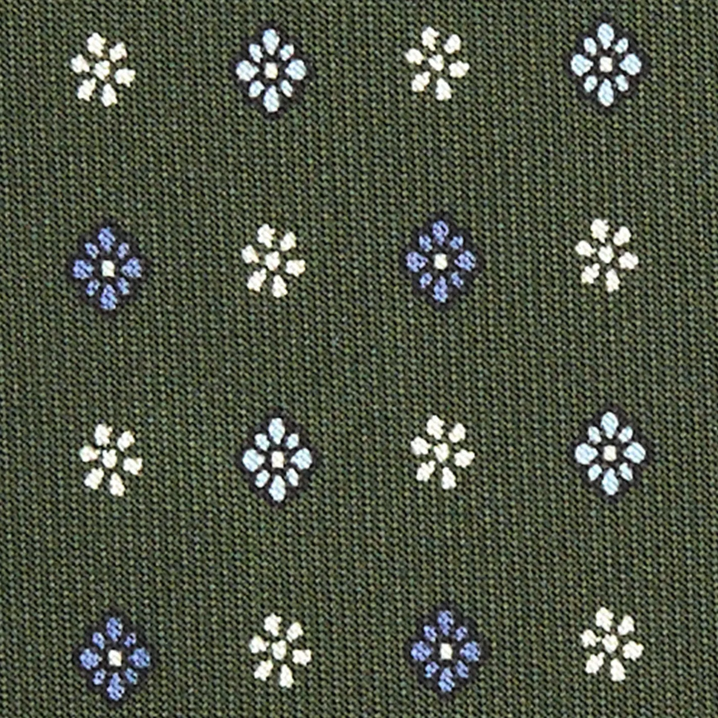 E.Marinella CRAVATTA SARTORIALE CLASSICA IN SETA VERDE OLIVA Microfantasia fiore Discount