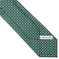 E.Marinella CRAVATTA SARTORIALE CLASSICA IN SETA VERDE SCURO Microfantasia fiore Sale