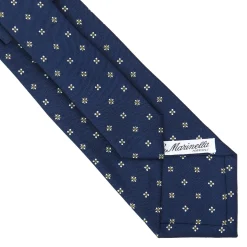 E.Marinella CRAVATTA SARTORIALE CLASSICA IN SETA BLU SCURO Microfantasia fiore Sale