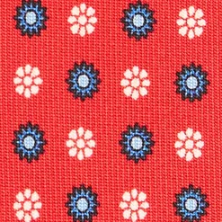 E.Marinella CRAVATTA SARTORIALE CLASSICA IN SETA ROSSA Microfantasia fiore Best