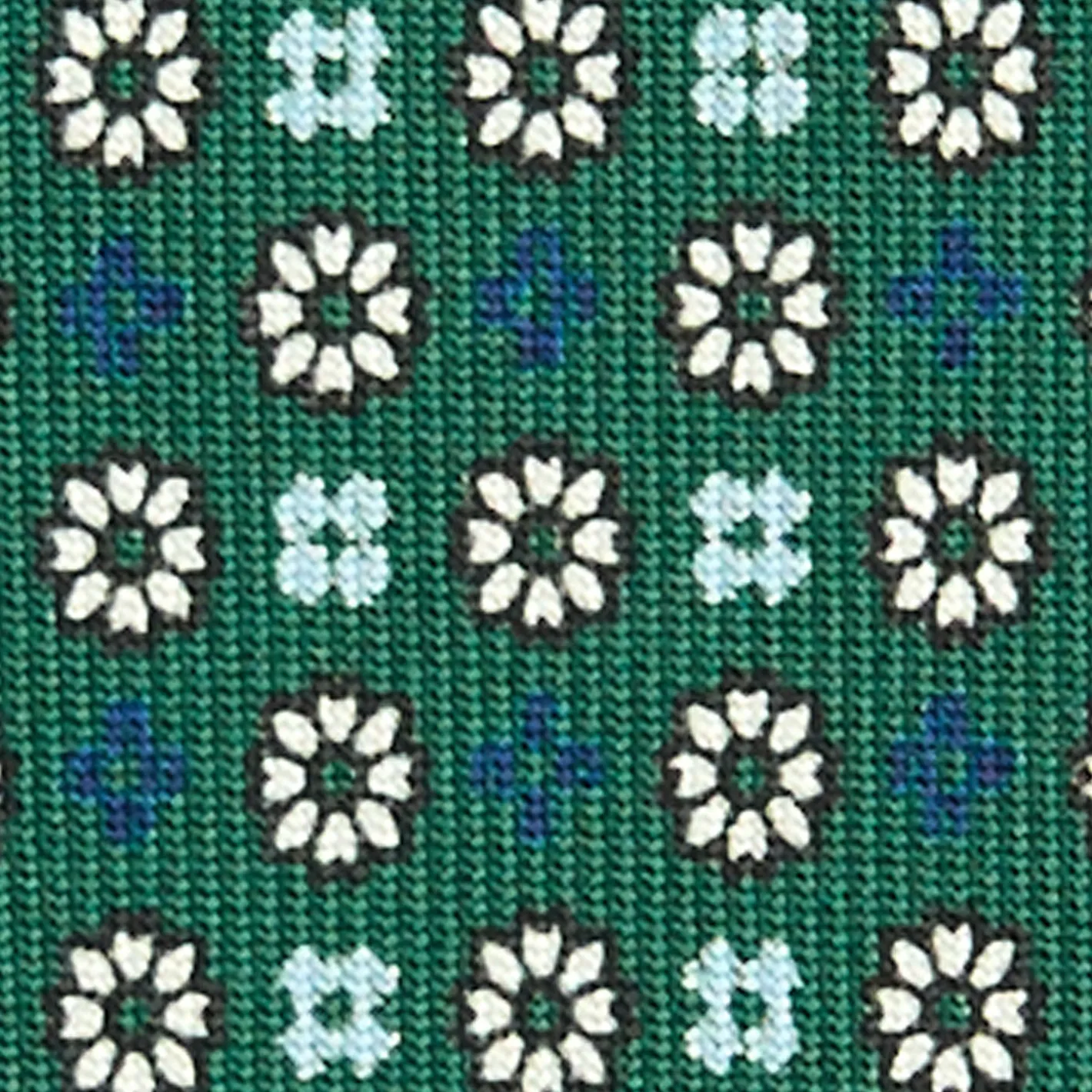 E.Marinella CRAVATTA SARTORIALE CLASSICA IN SETA VERDE OLIVA Microfantasia fiore Hot