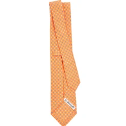 E.Marinella CRAVATTA SARTORIALE CLASSICA IN SETA ARANCIONE Microfantasia fiore Sale