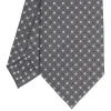 E.Marinella CRAVATTA SARTORIALE CLASSICA IN SETA GRIGIO SCURO Microfantasia fiore Clearance