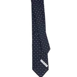 E.Marinella CRAVATTA SARTORIALE CLASSICA IN SETA BLU SCURO Microfantasia fiore Discount