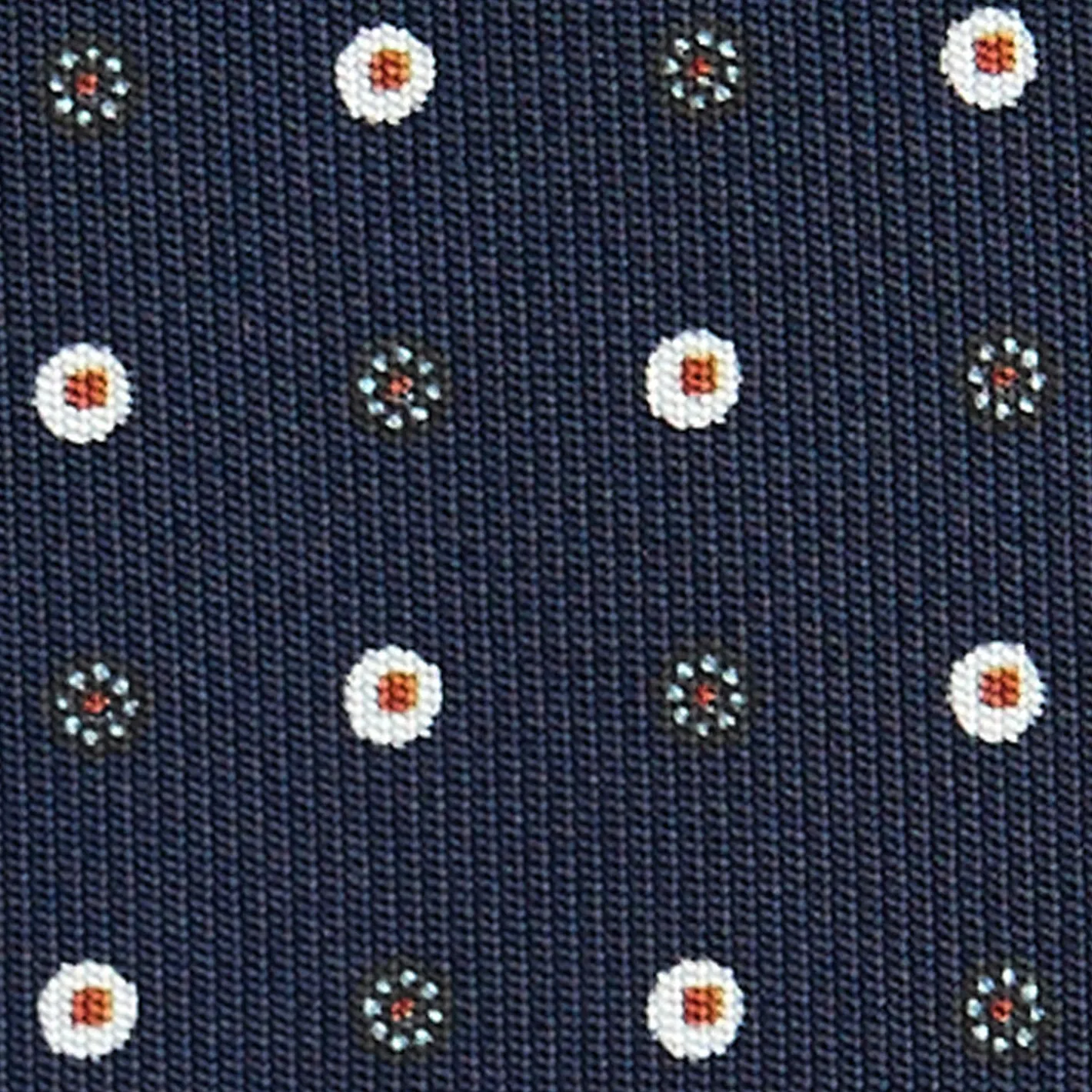 E.Marinella CRAVATTA SARTORIALE CLASSICA IN SETA BLU SCURO Microfantasia fiore Discount
