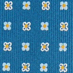 E.Marinella CRAVATTA SARTORIALE CLASSICA IN SETA BLU MEDIO Microfantasia fiore Best