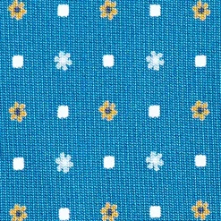E.Marinella CRAVATTA SARTORIALE CLASSICA IN SETA BLU MEDIO Microfantasia fiore Hot