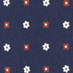 E.Marinella CRAVATTA SARTORIALE CLASSICA IN SETA BLU SCURO Microfantasia fiore Online