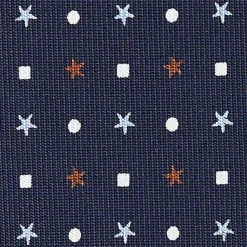E.Marinella CRAVATTA SARTORIALE CLASSICA IN SETA BLU SCURO Microfantasia fiore Discount