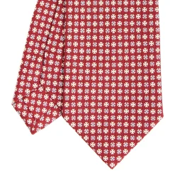 E.Marinella CRAVATTA SARTORIALE CLASSICA IN SETA BORDEAUX Microfantasia fiore Sale